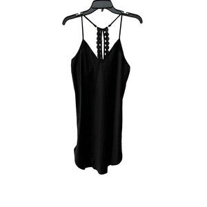NWOT FLORA NIKROOZ Size S CHEMISE Lace detail back BLACK